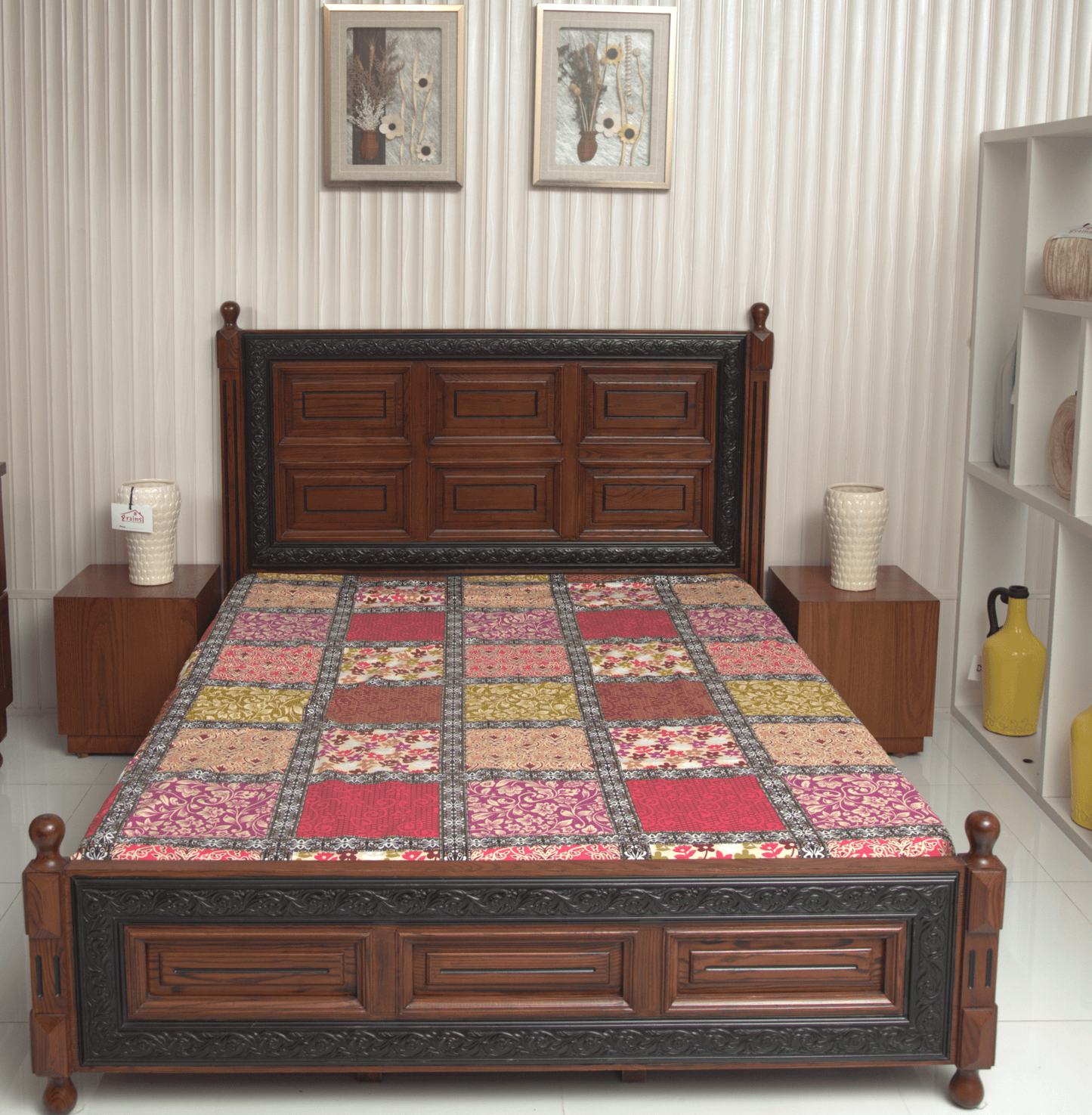 Solid Wood Grain Bed