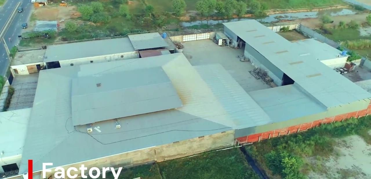 Grains manufacturing facility aerial view