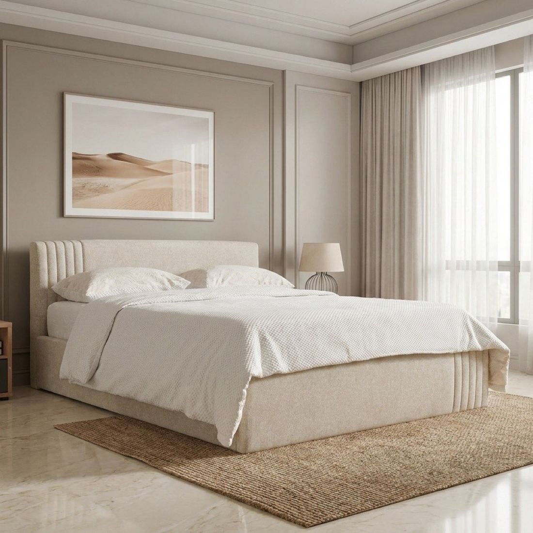 Frankfurt NXT Upholstered Hydraulic Storage Queen Bed by Grains Home Pakistan