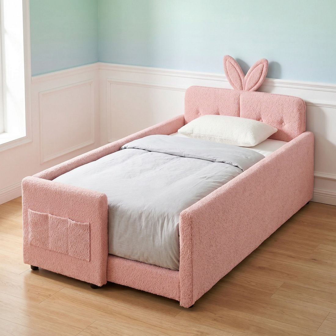 Ivory Petal Single Upholstered Bed by Grains Home Pakistan