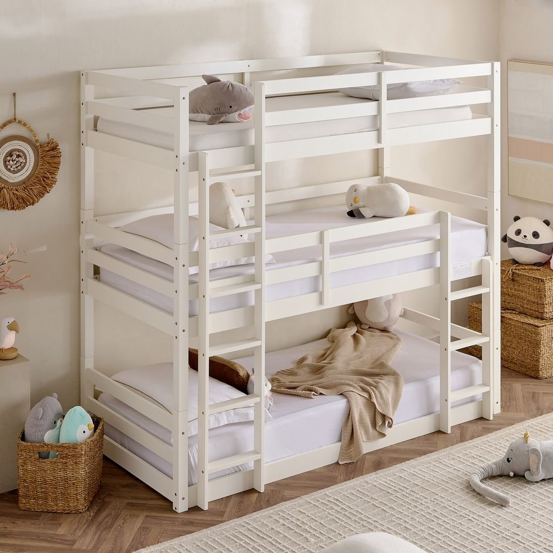 Ivory Stova Triple Bunk Bed by Grains Home Pakistan