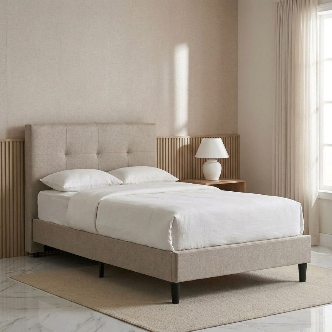 Kulltorp Malmo Upholstered Single Bed by Grains Home Pakistan