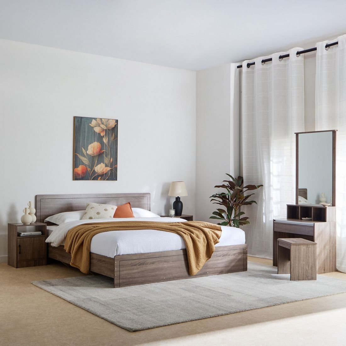 Oasis 6-Piece King Bedroom Set by Grains Home Pakistan