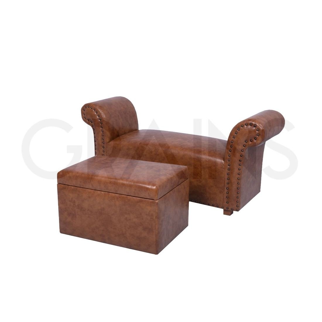Leather roll arm photo 3