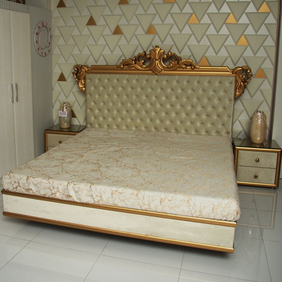 Premium Gold Look Bed by Grains Home Pakistan