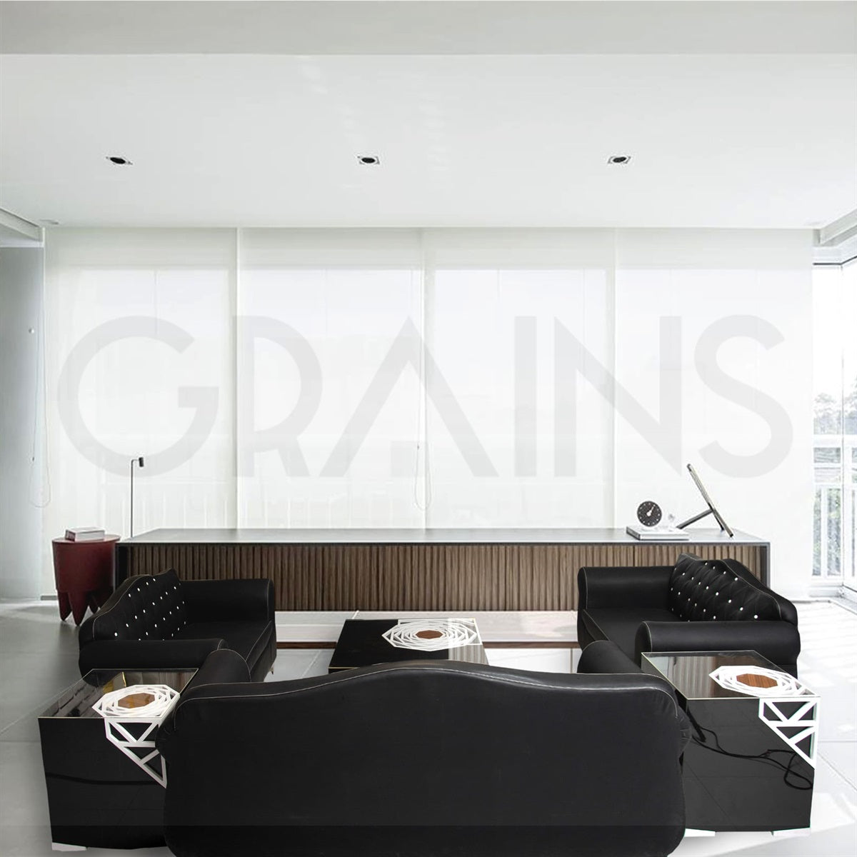 Black crushed velvet sofa