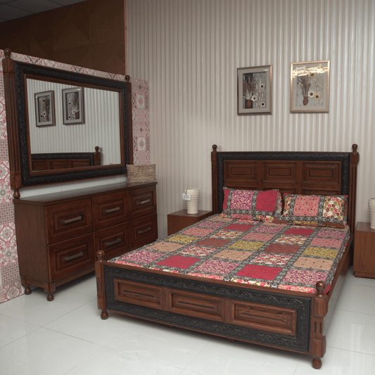 Solid Wood Grain Bed